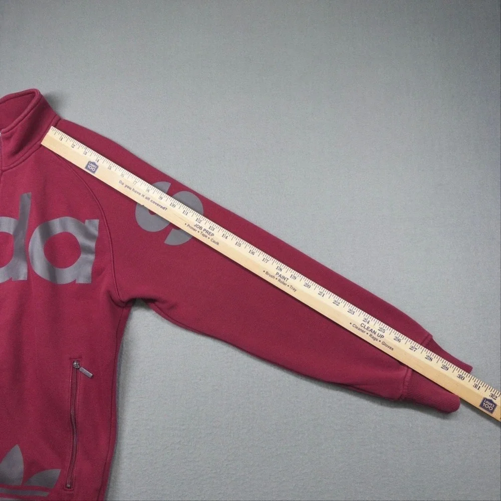 Adidas Big Spellout Trefoil Track Jacket Mens M Maroon Silver Full Zip Z25719